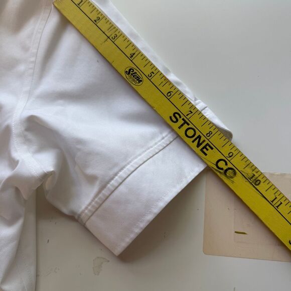 Chico's White Camp Shirt, No Iron Cotton, Size Medium - Picture 6 of 9